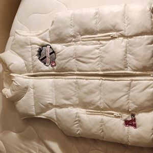 Aeropostale White Zipper Jacket Puffer Vest